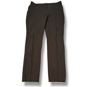 Akris Punto Pants Womens 12 Brown Viscose Brown Pleated Straight Pull-On Trouser